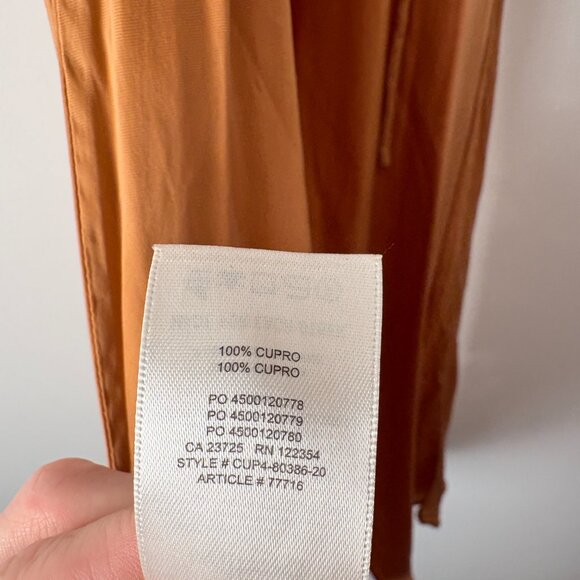 Aritzia Wilfred Diamante Mini Slip Dress Cowl Neck Molten Carmel Size XS - Picture 8 of 8